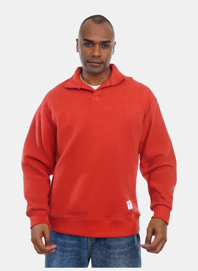 FIRE WOOD FireWood Cashmere Knit Pullover Sweater long sleeve For Men - Brick - Image 1